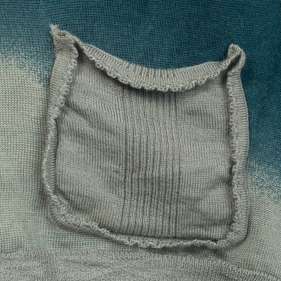 Christian Dior Teal Wool, Silk, & Cashmere-Blend Floral Cropped Sweater - Picture 6 of 10